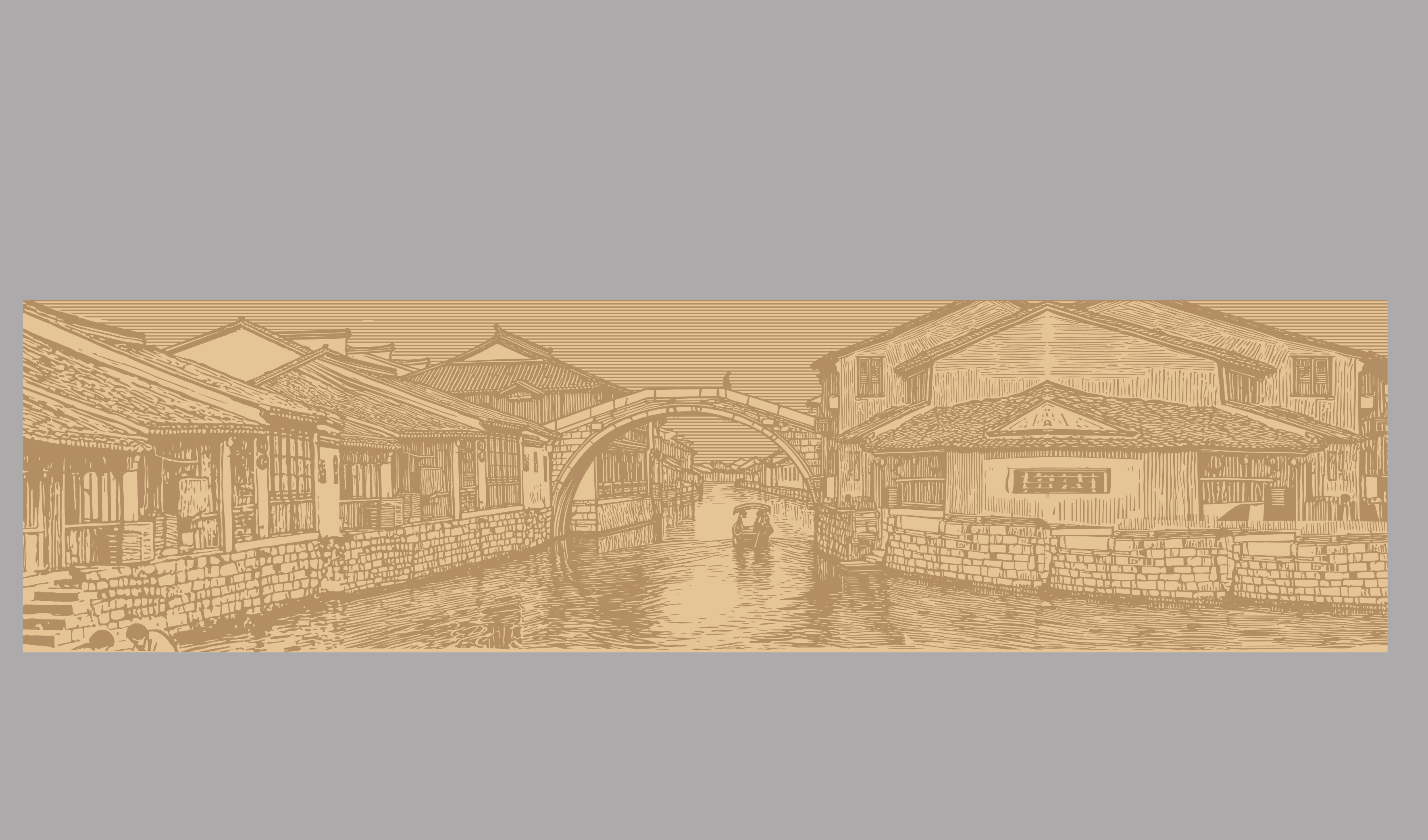 文旅-地域文化-江南风景矢量插画